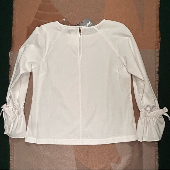 NWT Marled white blouse, M - Picture 3 of 12